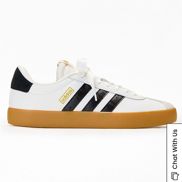 Adidas Women's LV court 3.0 White and Black Sneakers with Gum Sole - Picture 10 of 11